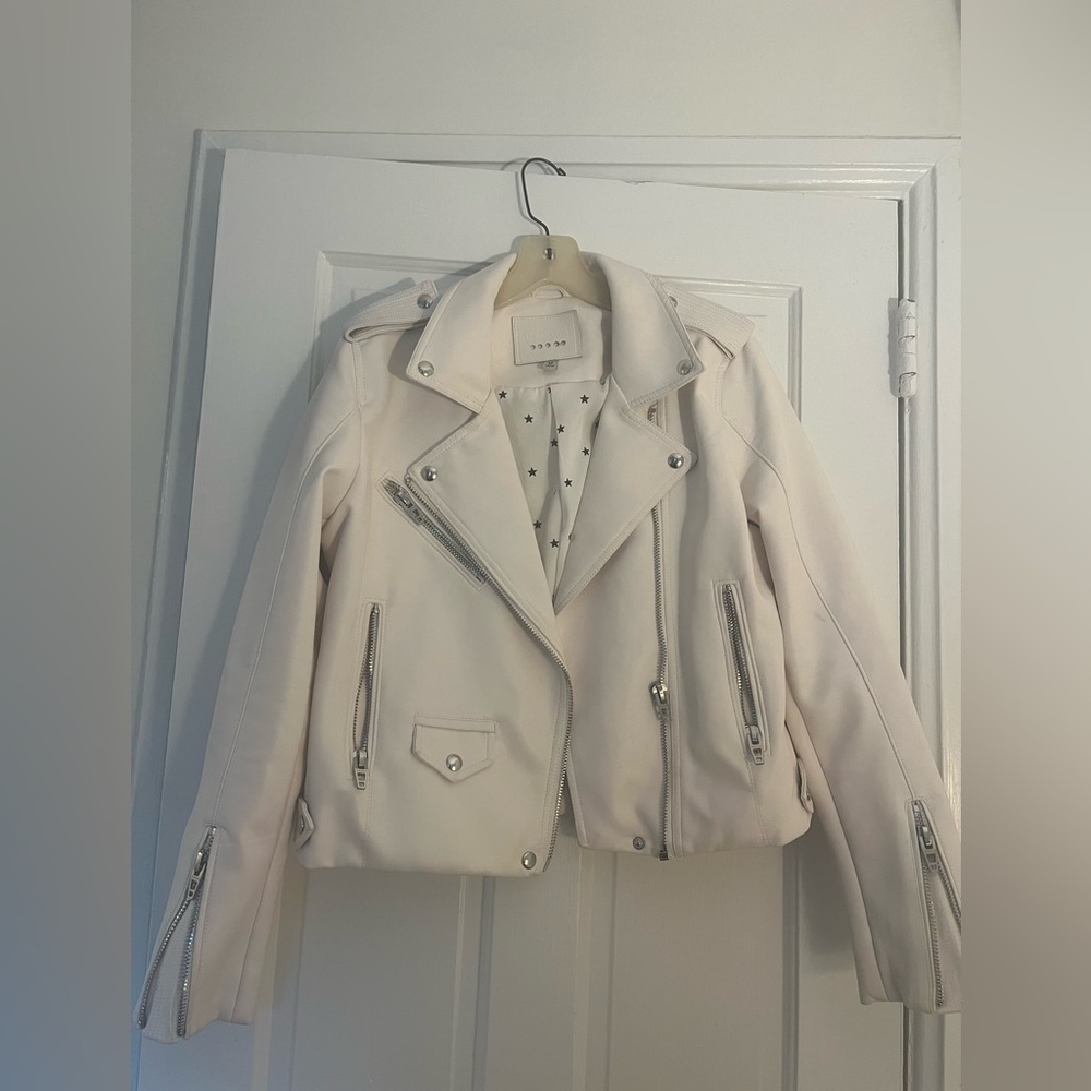 White “leather” moto jacket